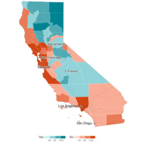 Gubernatorial Recall Election Map, 9/15/21