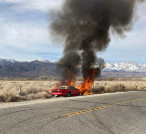 Car Fire on East Line Quickly Extinguished by Bishop Volunteers 4 car fire1