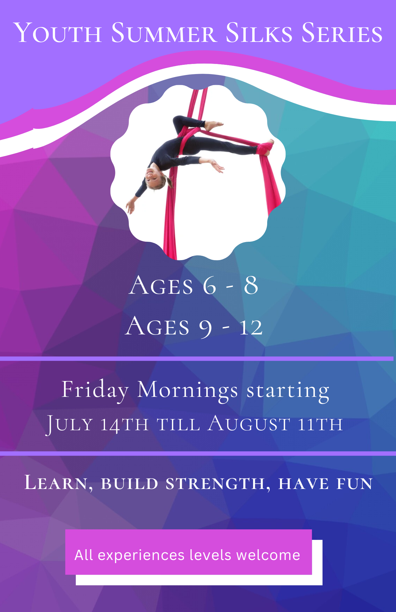 SILKStudio in Bishop, CA, Introduces Youth Aerial Classes for Summer 2023 2 Youth summer series Flyer