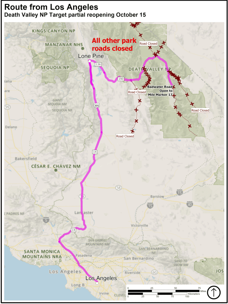 Death Valley National Park and CA-190 may start to reopen October 15 5 death valley