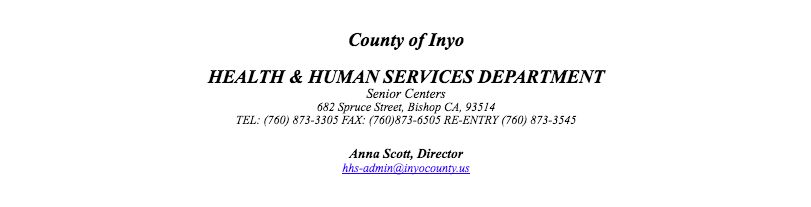 Bishop Senior Center Closure 1 inyo county
