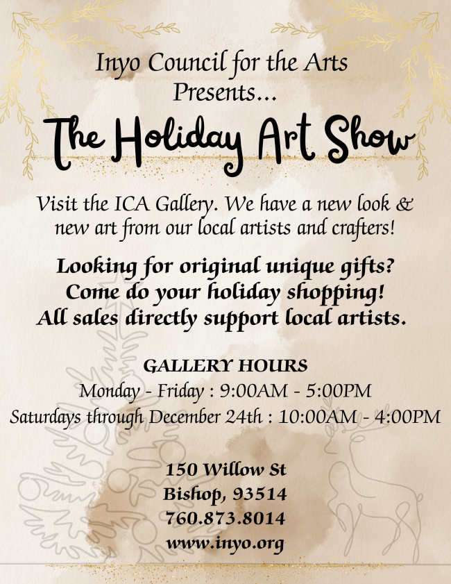 Inyo Council for the Arts New Holiday Art Show 1 inyo council for the arts holiday art show