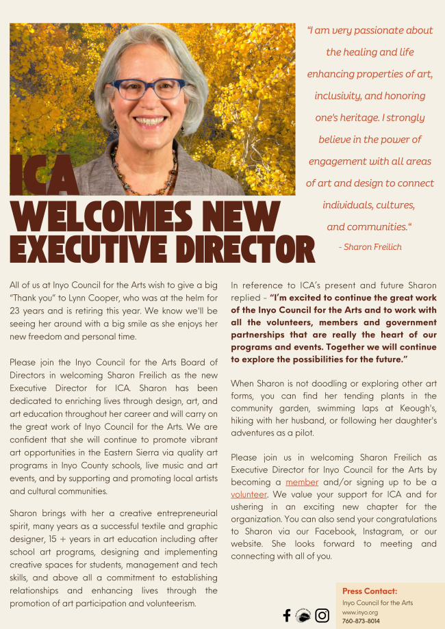Inyo Council for the Arts Holiday Newsletter 3 inyo council for the arts