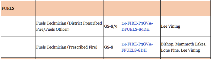 Inyo National Forest is hiring 25 permanent wildland fire positions 5 inyo national forest