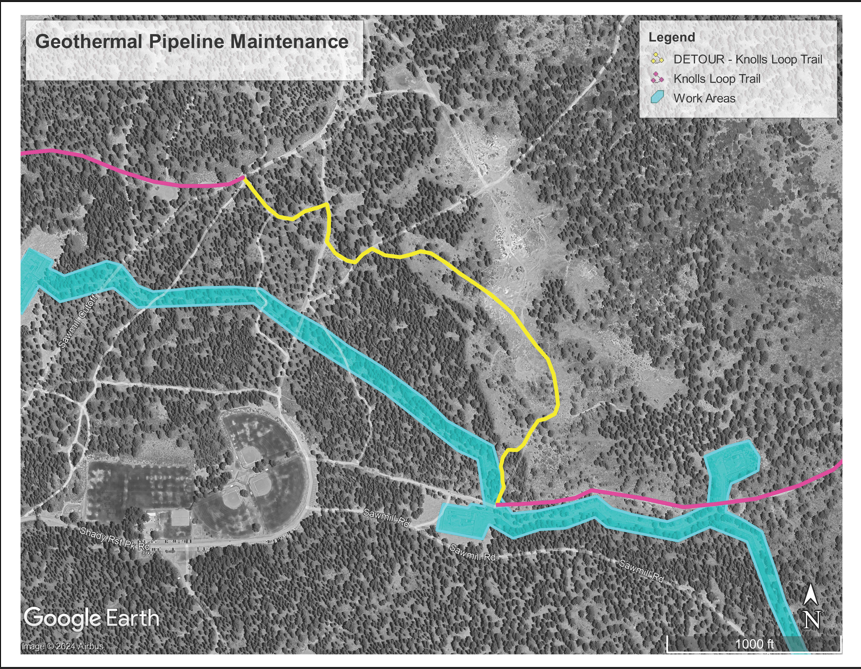 Geothermal Pipeline Maintenance Work to Temporarily Impact Roads and Trails Near Shady Rest Park 3 Geothermal Pipeline shady rest