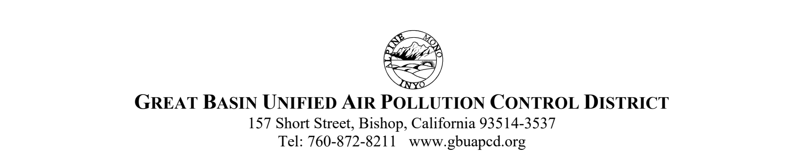 GREAT BASIN UNIFIED AIR POLLUTION CONTROL DISTRICT