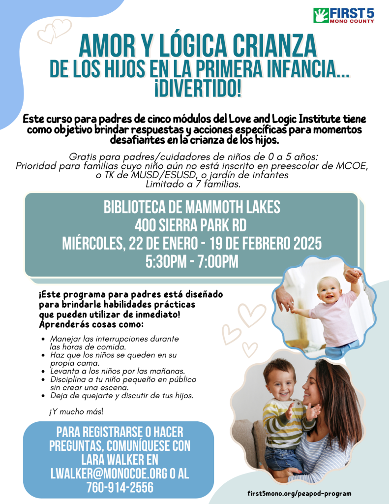 Love & Logic Early Childhood Parenting Program in Spanish – Starting January 2025 2 love logic childhood spanish first 5
