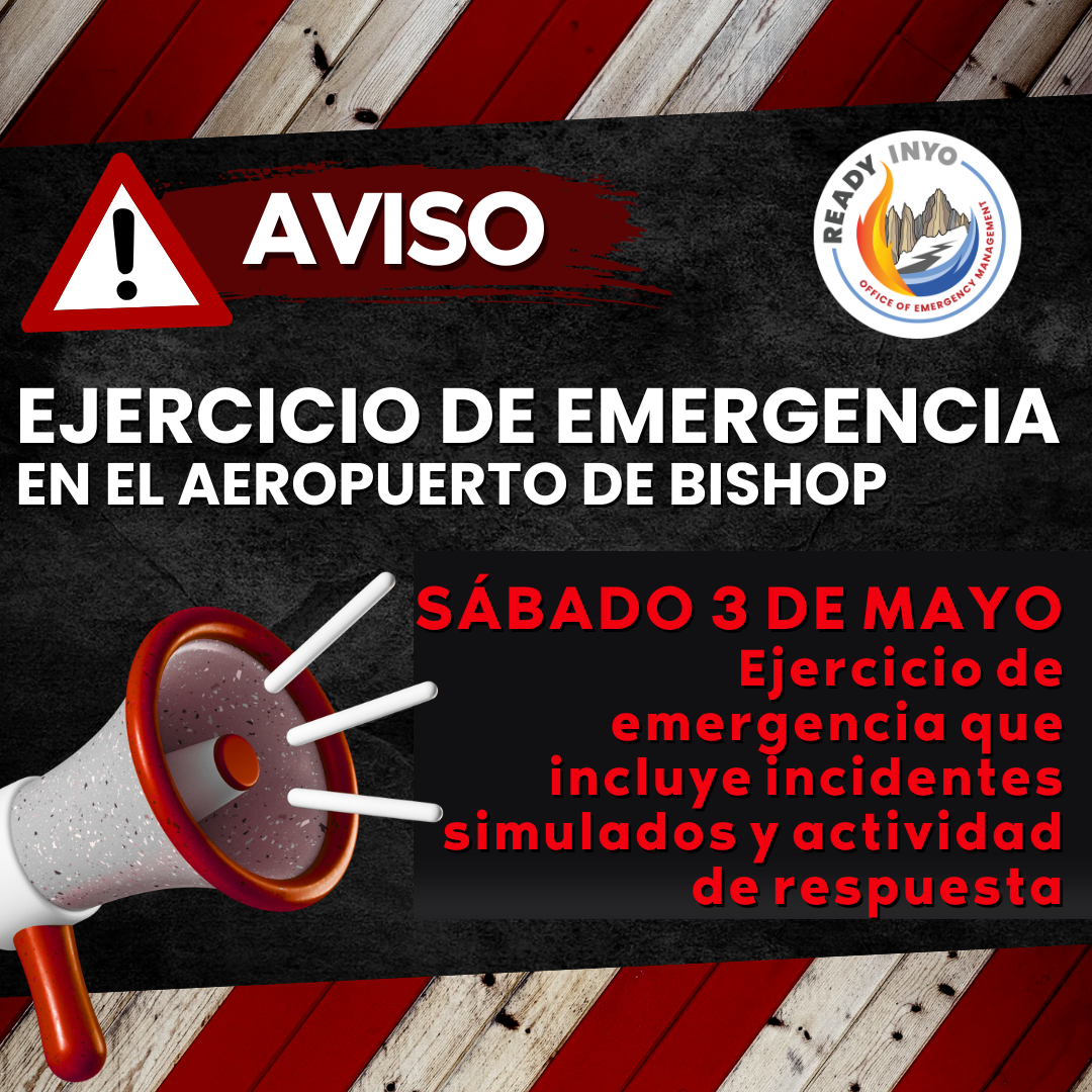 Simulacro de Emergencia a Gran Escala en el Aeropuerto Bishop el Sábado 3 de mayo 2 Emergencia bishop ready inyo