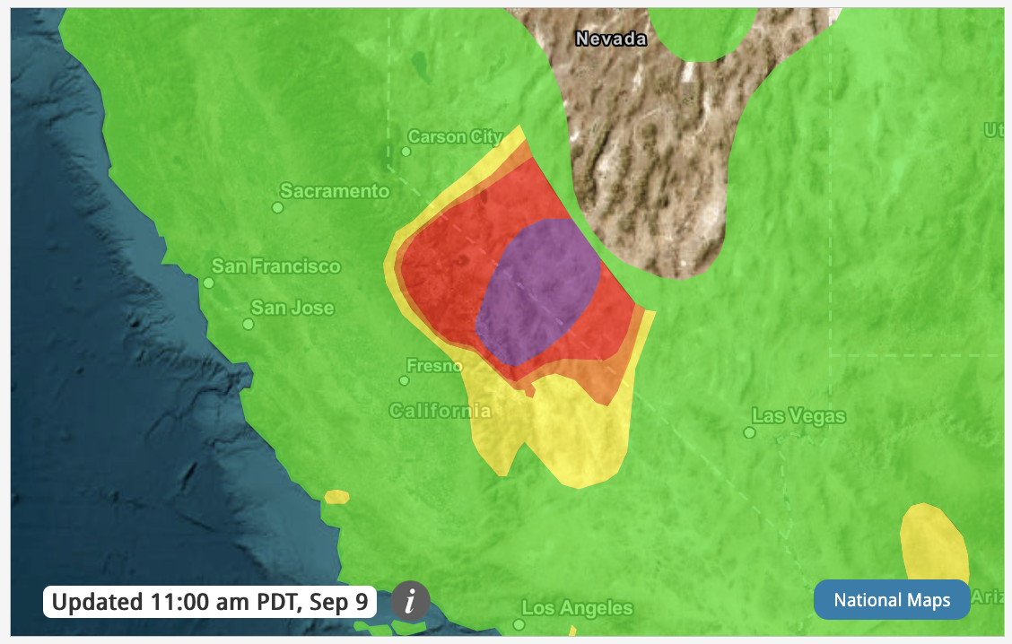 air quality eastern sierra garnet fire