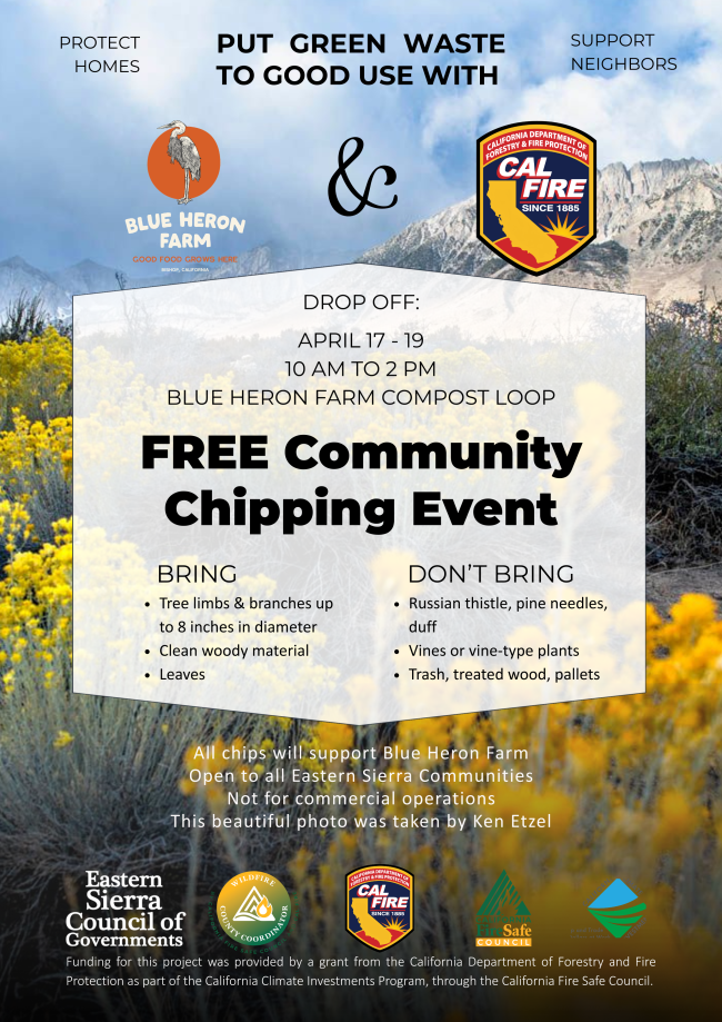 Put Green Waste to Good Use with Blue Heron Farm and CAL FIRE at Free Community Chipping Event 1 cal fire chipping