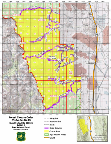 Rock Fire Burning Along U.S. Highway 395 Near Aberdeen 21 rock fire