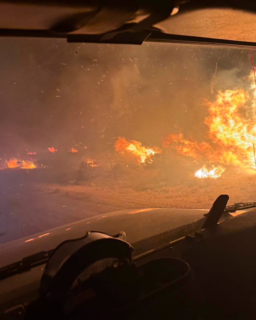Rock Fire Burning Along U.S. Highway 395 Near Aberdeen 28 rock fire