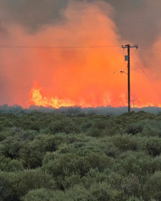 Rock Fire Burning Along U.S. Highway 395 Near Aberdeen 29 rock fire