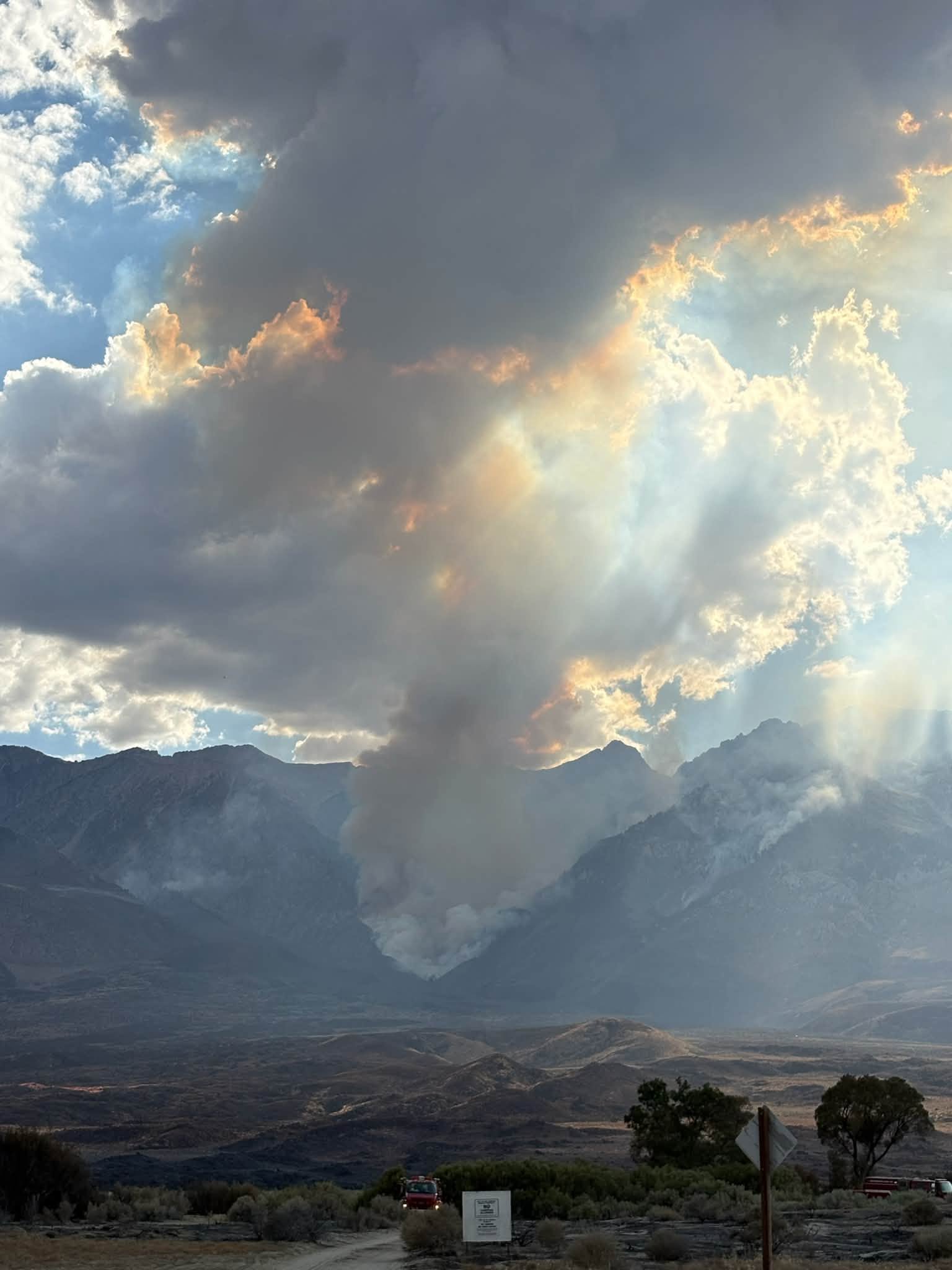 Rock Fire Burning Along U.S. Highway 395 Near Aberdeen 18 rock fire