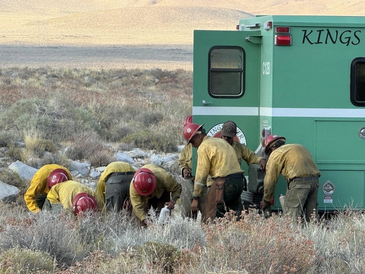 Rock Fire Burning Along U.S. Highway 395 Near Aberdeen 12 fire