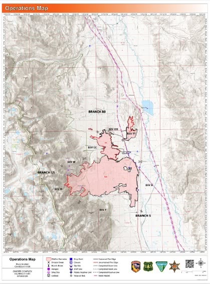 Rock Fire Burning Along U.S. Highway 395 Near Aberdeen 2 rock fire