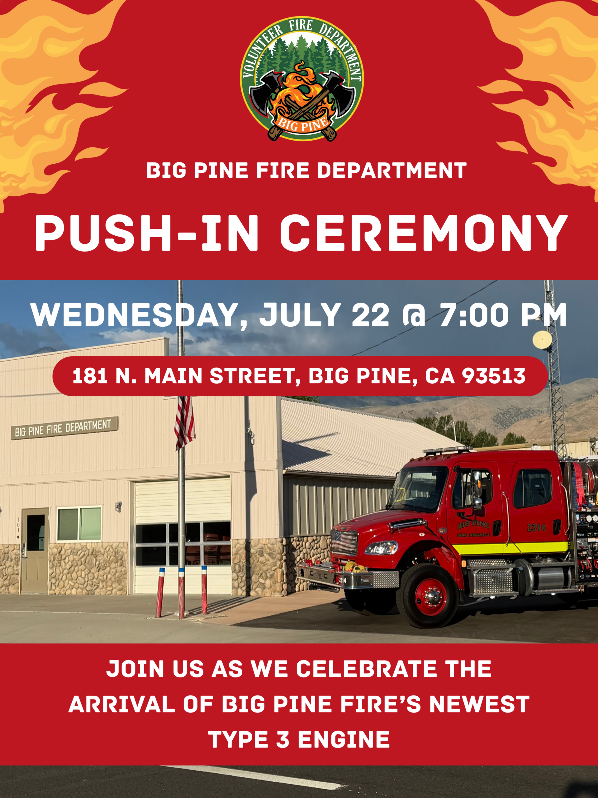Push-in Ceremony for Big Pine Volunteer Fire Department 1 big pine fire