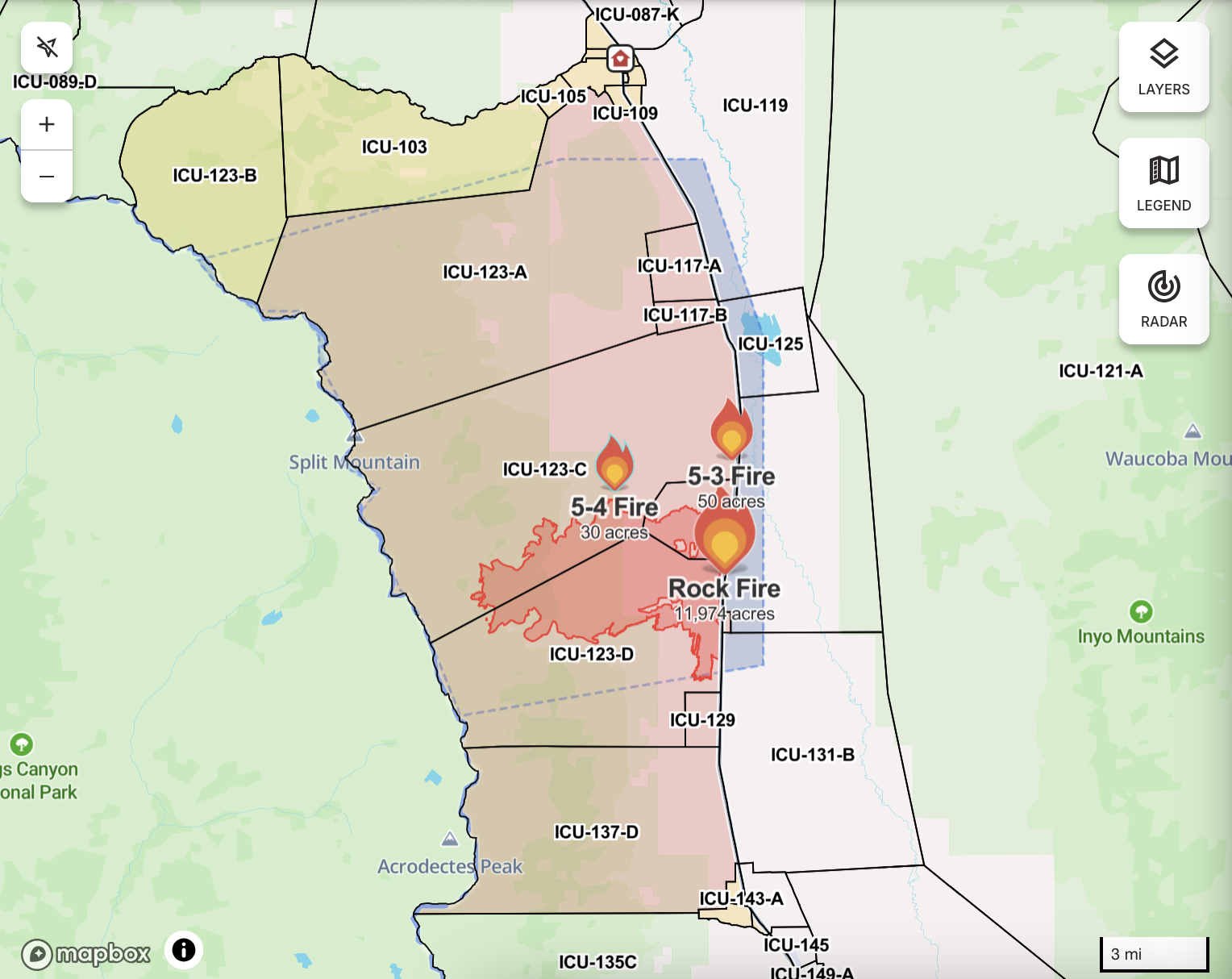New Fires Burning Near Rock Fire — 5-3 Fire and 5-4 Fire (Cinder Complex) 10 fire