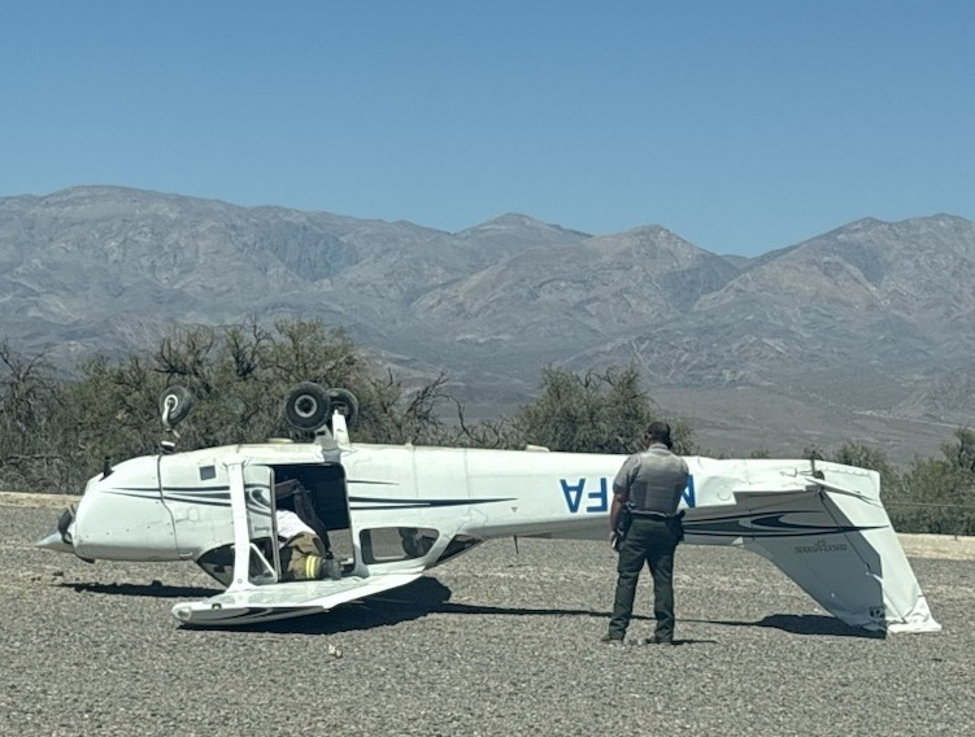 Airplane Damaged While Landing at Furnace Creek Airport 2 death valley furnace creek