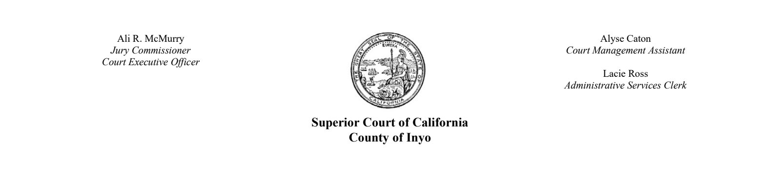 Inyo County Superior Court Jury Announcement 1 inyo county superior court