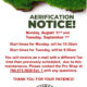 NOTICE: Bishop Country Club Greens Aerification, Monday, August 31st and Tuesday, September 1st 53 bishop country club