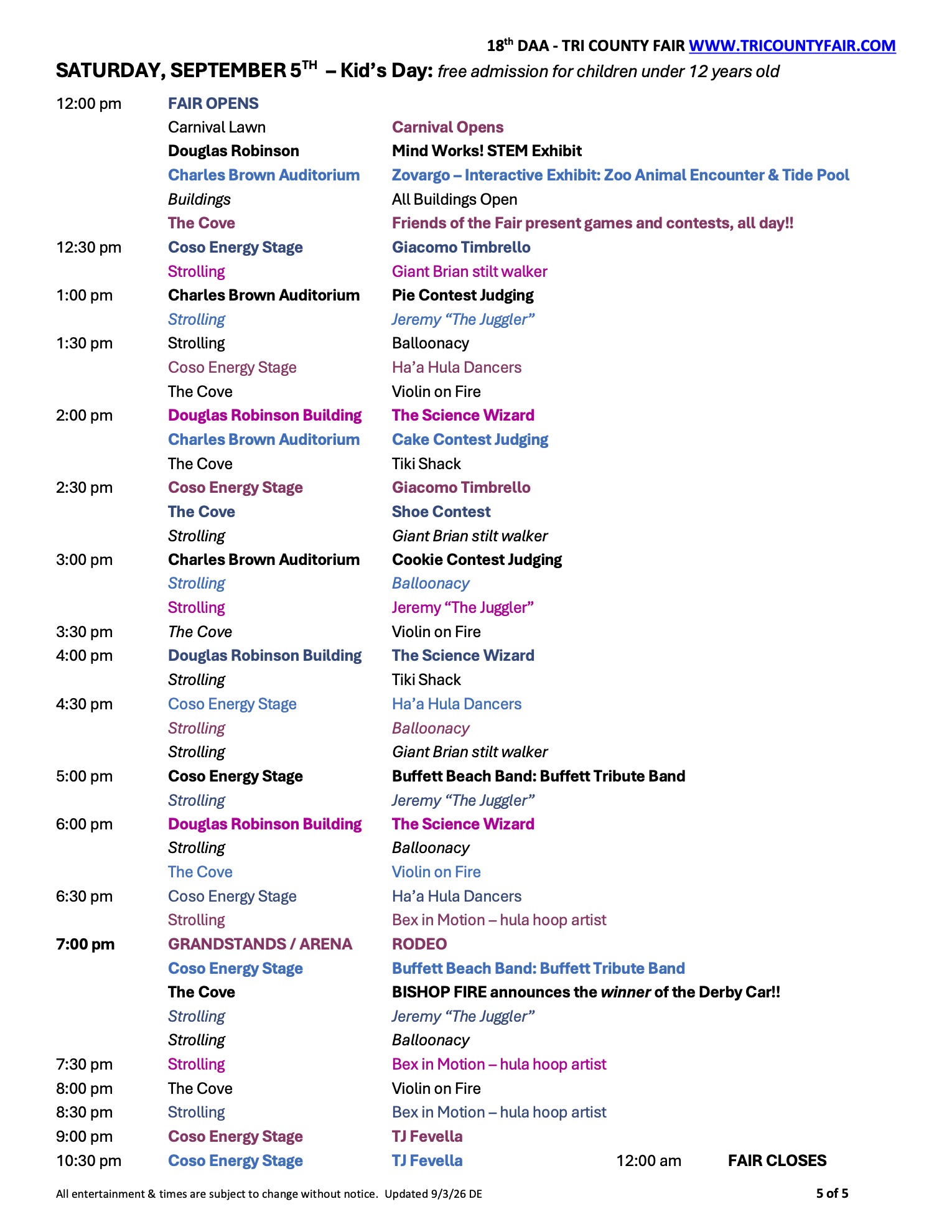 Updated Schedule for 2026 Eastern Sierra Tri-County Fair 5 fair