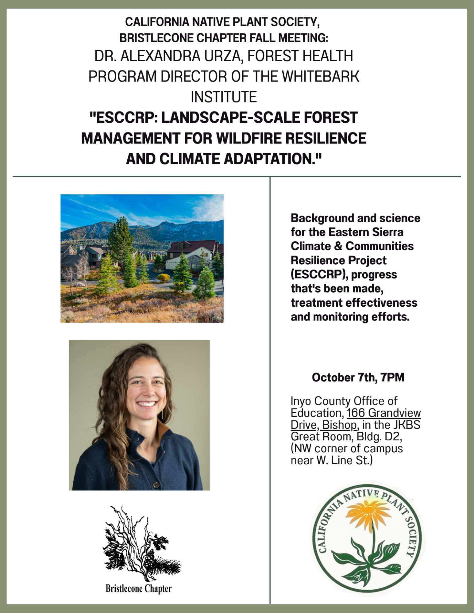Special Presentation: “Forest Management for Wildfire Resilience and Climate Adaptation” 2 climate forest bristlecone
