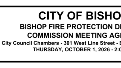 Bishop Fire Protection District Commission Meeting Agenda 9 bishop fire