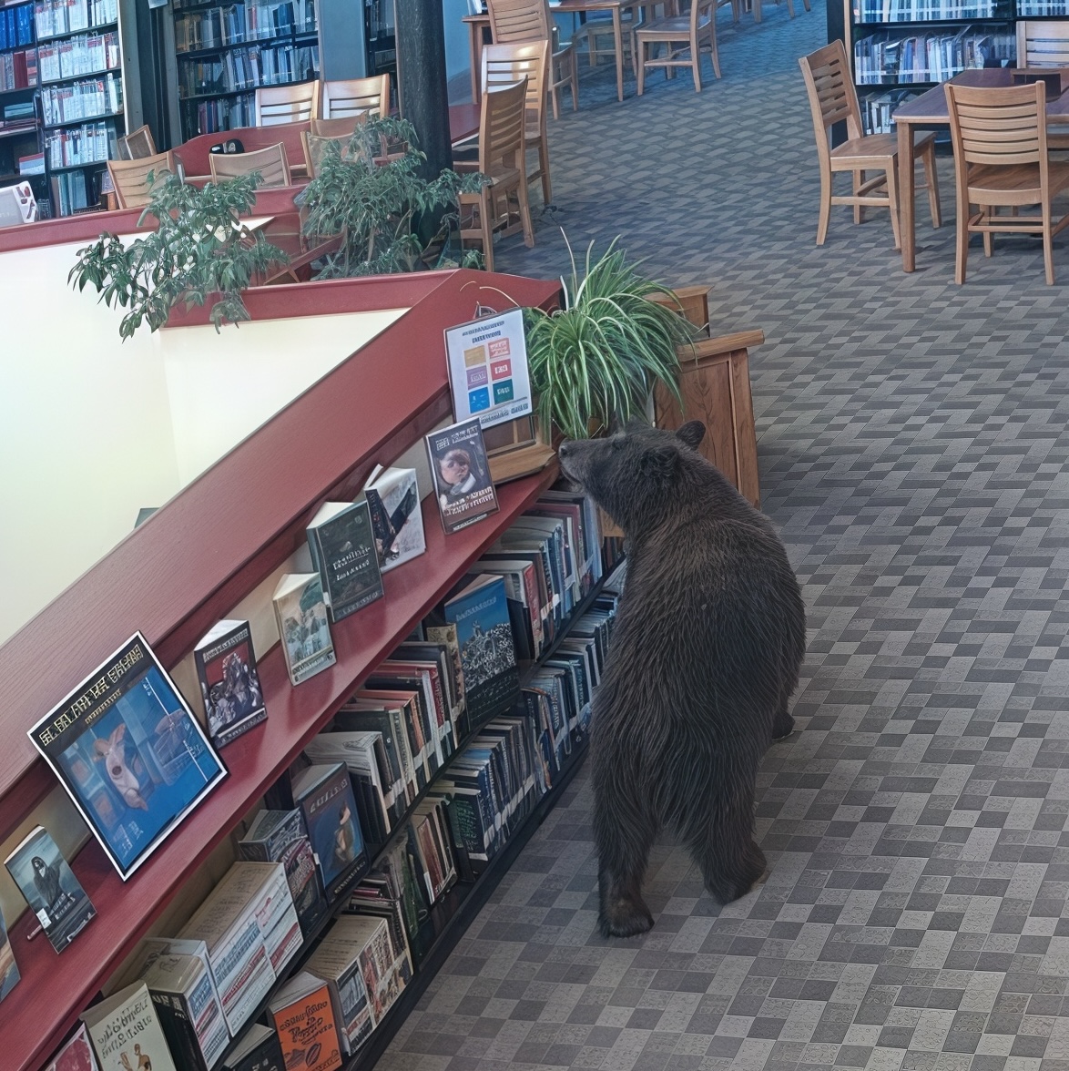 Early Riser: Bear Lets Itself Into Mammoth Lakes Library, Raids Snacks on Winnie-the-Pooh's 100th Birthday 2 bear mammoth