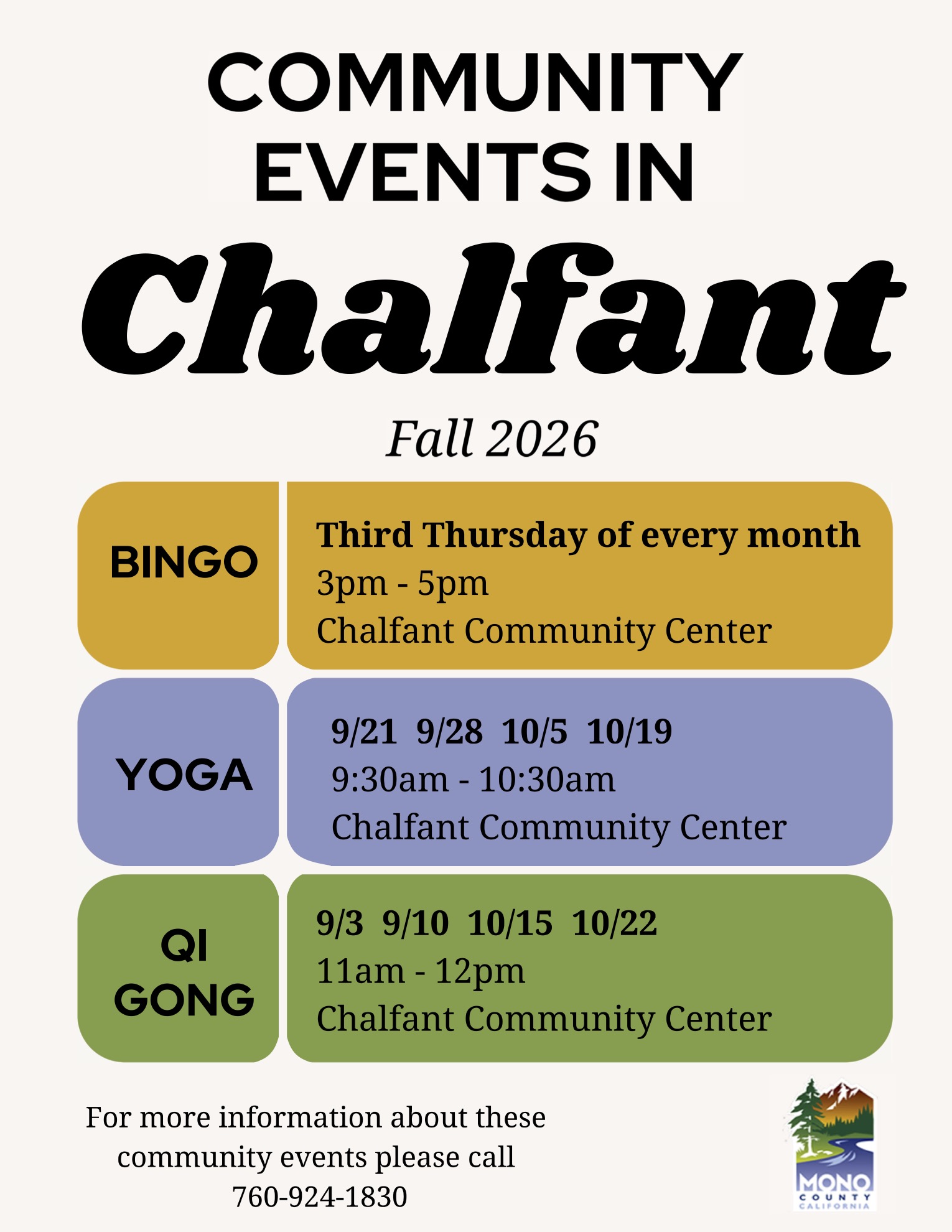 Yoga at Chalfant Community Center 1 yoga